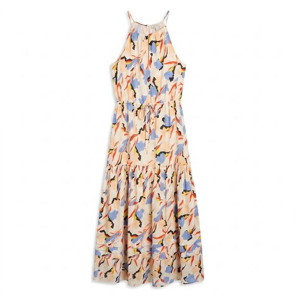 Joie Dresses & Skirts - Joie 60% Cotton 40% Silk Abstract Print Tiered Halter Maxi Dress